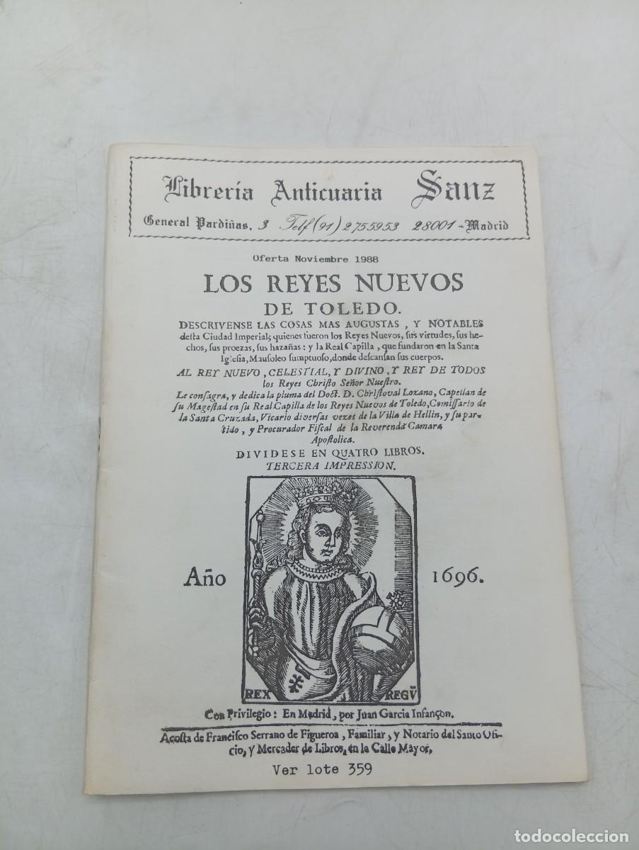 Libros de segunda mano: CATALOGO. LIBRERIA ANTICUARIA SANZ. NOVIEMBRE, 1988. PAGS : 44.