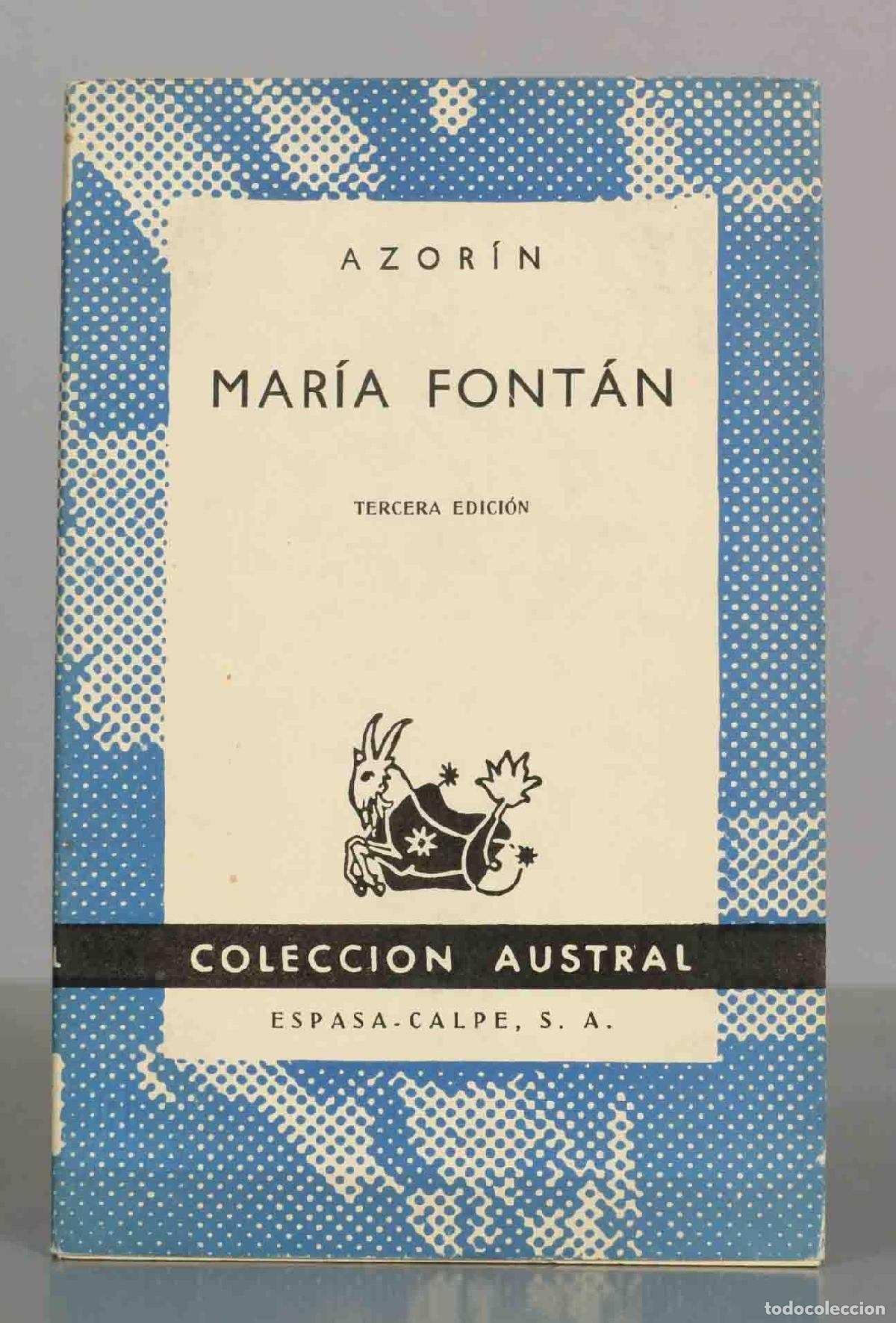 Libros de segunda mano: Mar&iacute;a Font&aacute;n - Azor&iacute;n - Colecci&oacute;n Austral - Foto 1