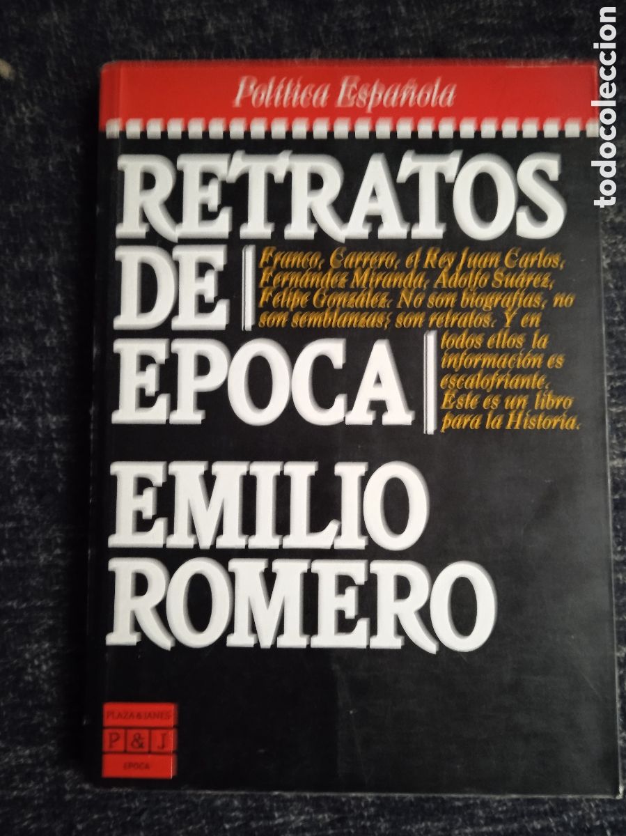Libros de segunda mano: Retratos de &eacute;poca: Romero, / Emilio. Romero