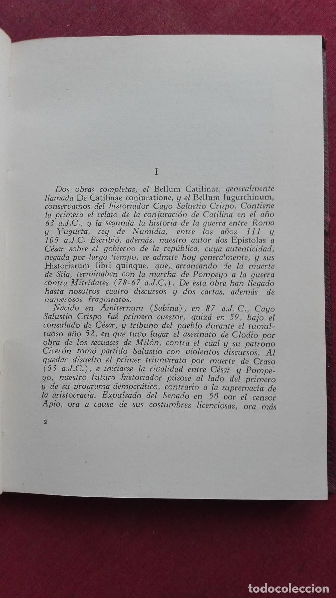 Libros de segunda mano: Salustio-Conjuracion de Catilina-1944 - Foto 2