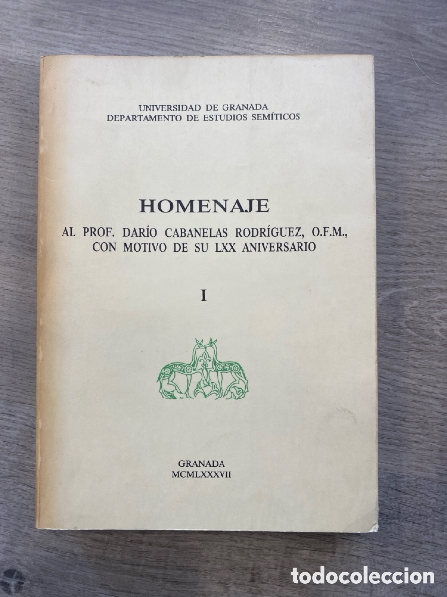 Livros em segunda m&atilde;o: Homenaje al Prof. Dar&iacute;o Cabanelas Rodr&iacute;guez., O.F.M con motivo de su LXX Aniversario