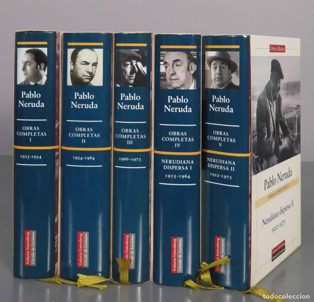 Libros de segunda mano: Obras completas. - Pablo Neruda - Galaxia Gutenberg, C&iacute;rculo de Lectores. 5 TOMOS CON ESTUCHE