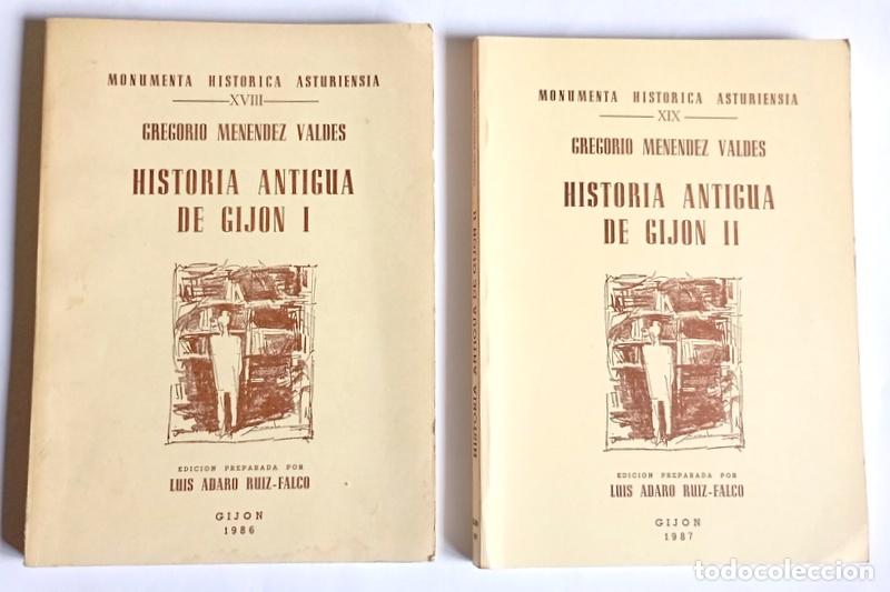 Libros de segunda mano: HISTORIA ANTIGUA DE GIJON - DOS VOLUMENES - GREGORIO MENENDEZ VALDES