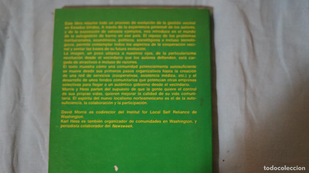 Libros de segunda mano: David Morris - Karl Hess - El poder del vecindario - El nuevo localismo - Foto 3