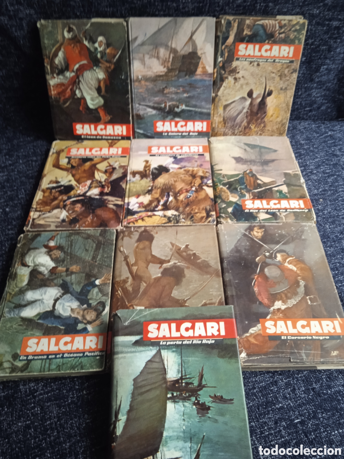 Libros de segunda mano: EMILIO SALGARI -LOTE DE 10 LIBROS -EDITA : MOLINO A&Ntilde;OS 50