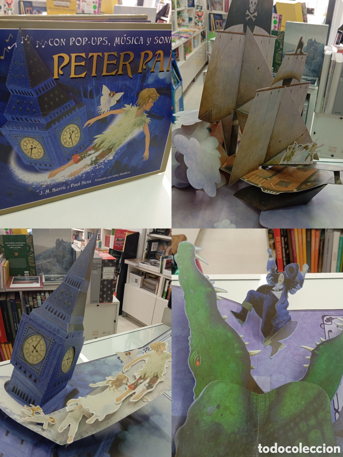Livros em segunda m&atilde;o: PETER PAN Libro POP UP con desplegables m&uacute;sica y sonidos. J. M. BARRIE BUEN ESTADO