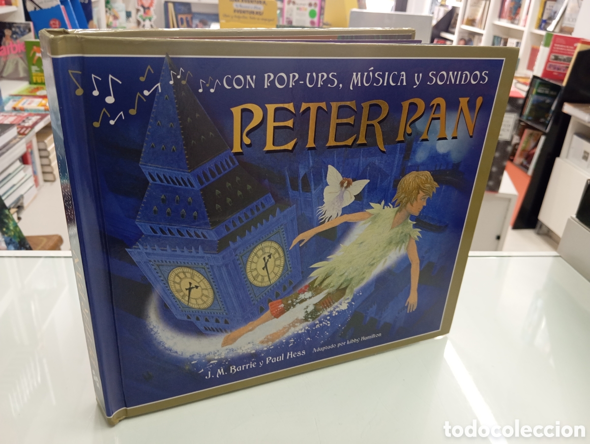 Libros de segunda mano: PETER PAN Libro POP UP con desplegables m&uacute;sica y sonidos. J. M. BARRIE BUEN ESTADO