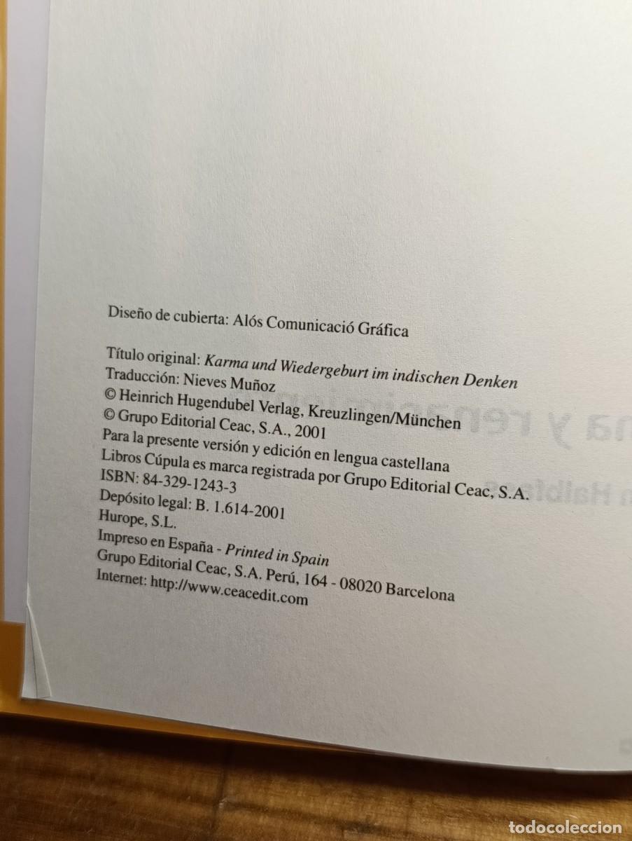 Libros de segunda mano: Karma y renacimiento - Wilhelm Halbfass 2001 - Foto 4