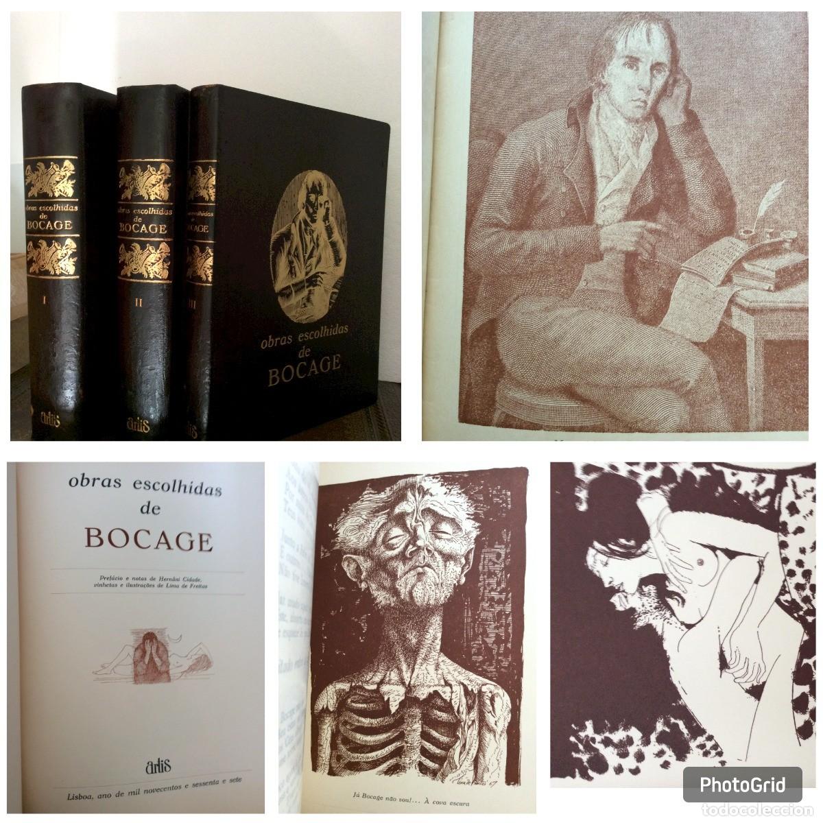 Libros de segunda mano: Bocage - Obras Escolhidas.Lisboa, 1967, 1969, e 1970; 3 volumes. Magn&iacute;fica obra