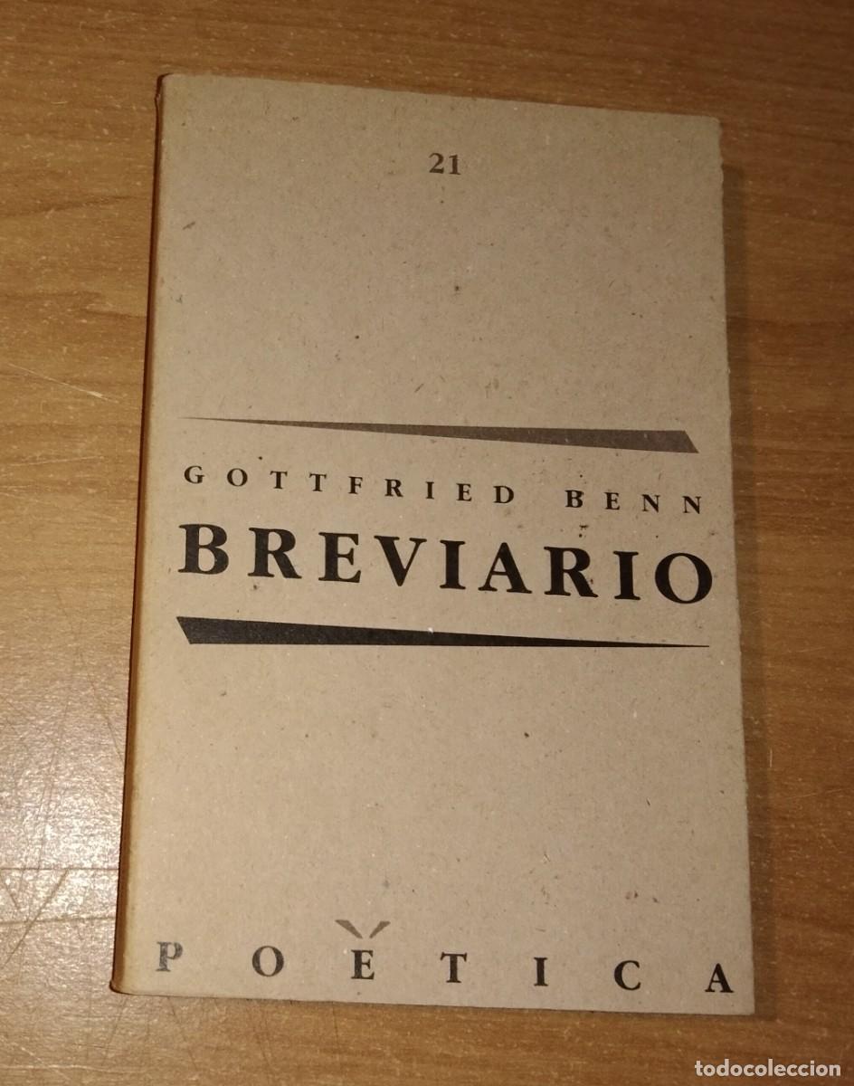 Libros de segunda mano: GOTTFREID BENN - BREVIARIO - PEN&Iacute;NSULA, 1991 - Foto 1