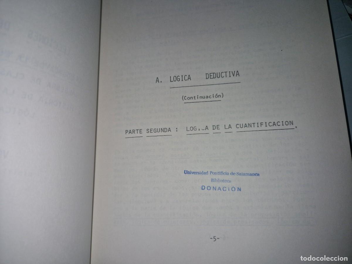 Libros de segunda mano: LECCIONES DE LOGICA, VICENTE MU&Ntilde;OZ DELGADO - Foto 2