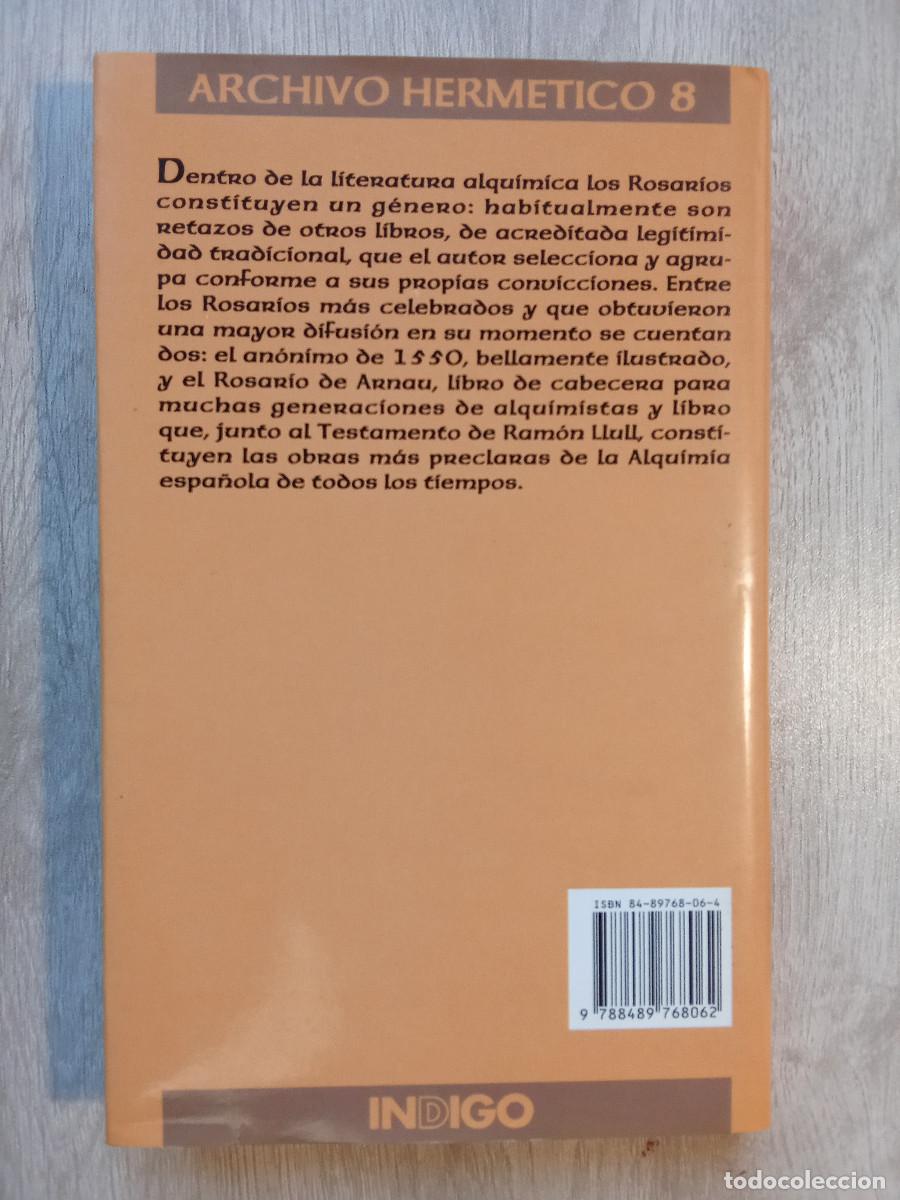 Libros de segunda mano: Arnau de Vilanova - El rosario de los fil&oacute;sofos (Ed. Indigo) - Foto 2