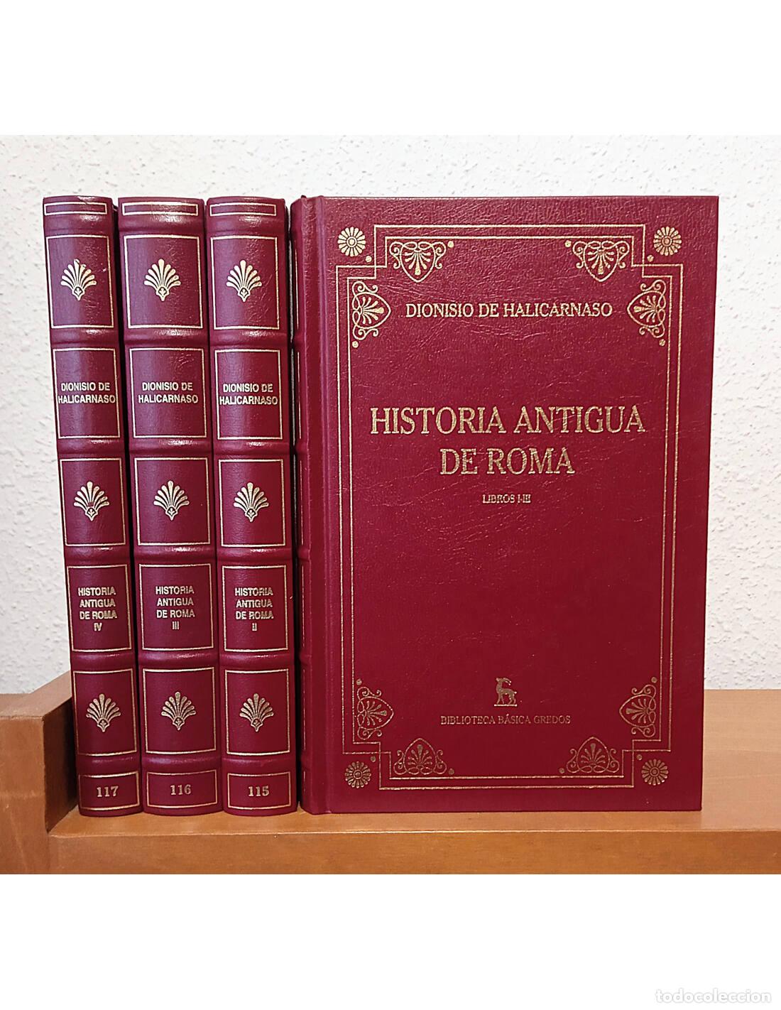 Livros em segunda m&atilde;o: HISTORIA ANTIGUA DE ROMA: LIBROS I-XX. 4 TOMOS. HALICARNASO, Dionisio de. Editorial Gredos. 2002.