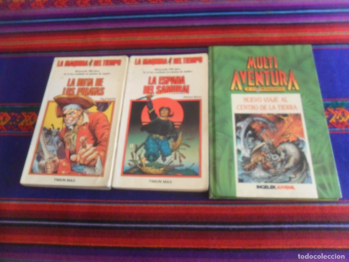 Libros de segunda mano: LA M&Aacute;QUINA DEL TIEMPO 3 ESPADA SAMURAI 4 RUTA DE LOS PIRATAS TIMUN MAS 1986 REGALO MULTI AVENTURA 1.