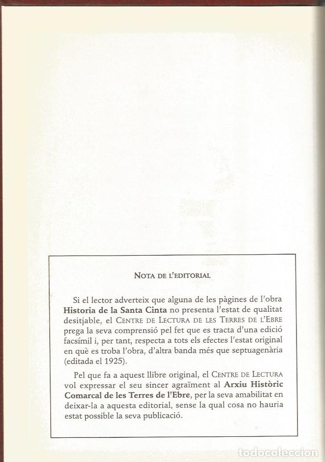 Libros de segunda mano: HISTORIA DE LA SANTA CINTA - FRANCISCO MARTORELL - FACSIMIL - Foto 4