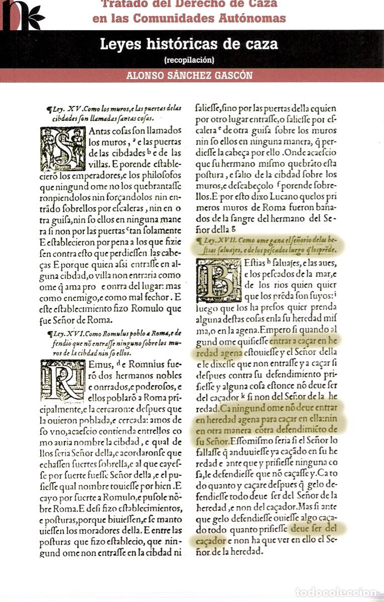 Libros de segunda mano: LEYES HISTORICAS DE CAZA (RECOPILACION)