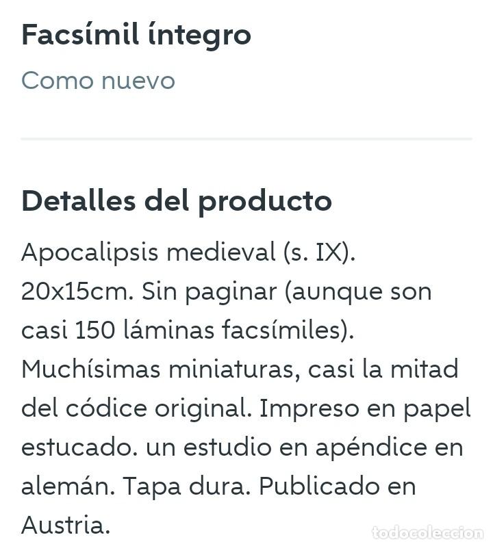 Libros de segunda mano: Facs&iacute;mil &iacute;ntegro del Apocalipsis (s. IX) - Foto 11
