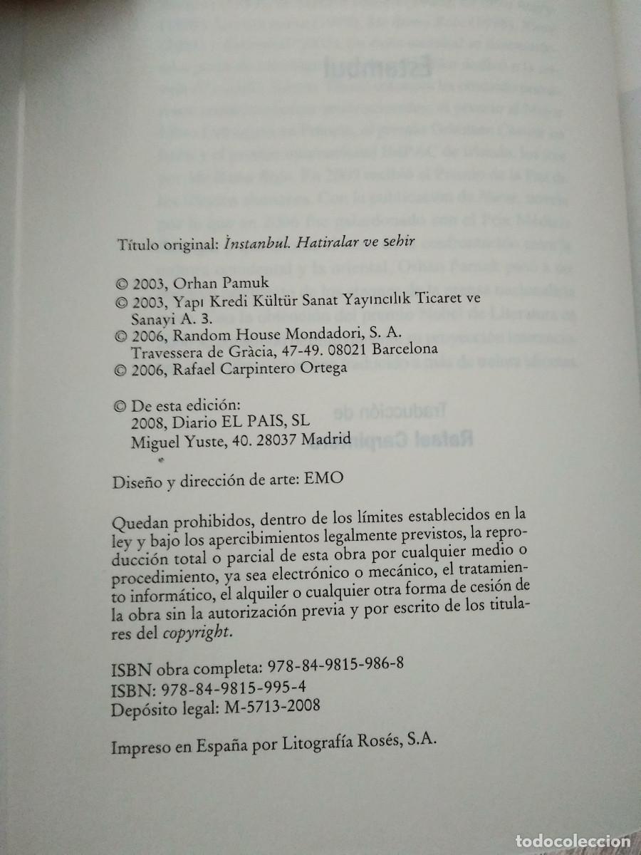 Libros de segunda mano: ESTAMBUL CIUDAD Y RECUERDOS - ORHAN PAMUK. - Foto 2