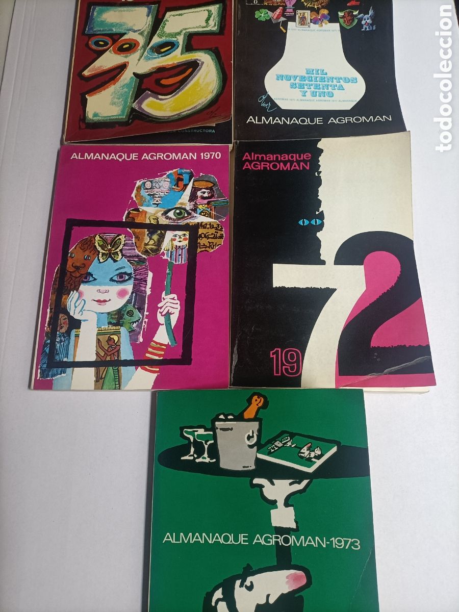 Libros de segunda mano: Lote 5 Almanaque Agroman 1970 1971 1922 1973 1975