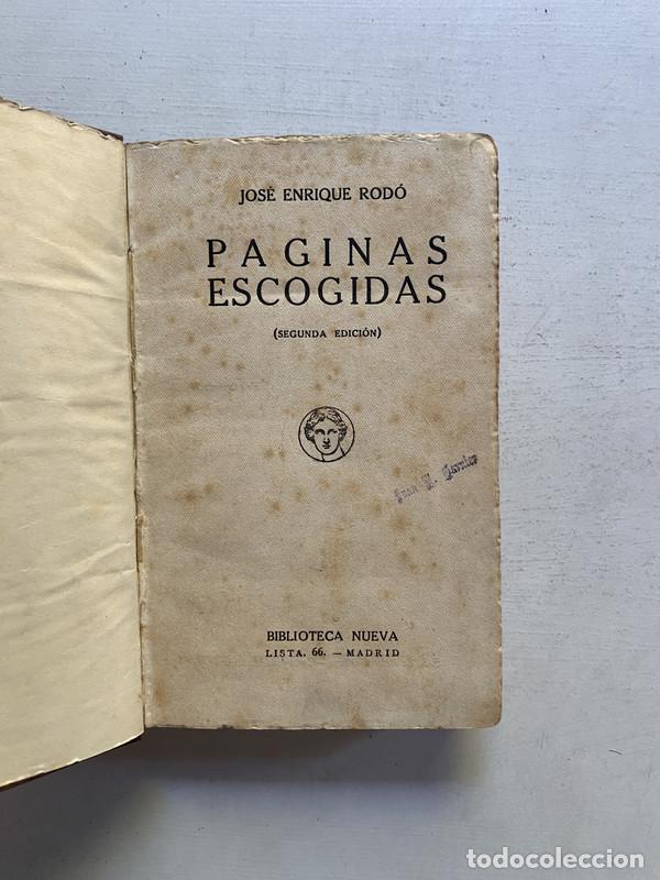 Libros de segunda mano: Paginas escogidas - Rodo Jose Enrique