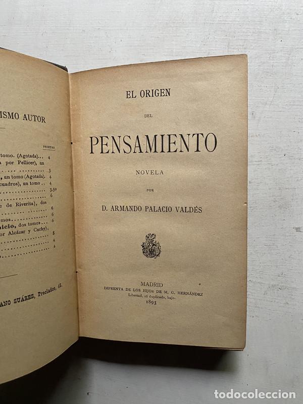 Libri di seconda mano: El origen del pensamiento - Palacio Valdes D. Armando