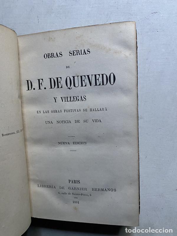 Livres d'occasion: Obras Serias - Quevedo y Villegas D. F. de