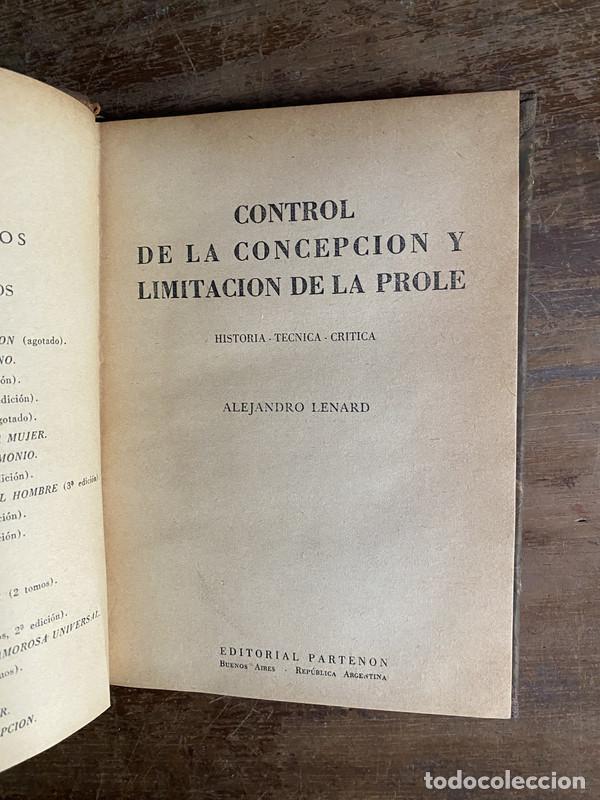 Libros de segunda mano: Control de la Concepcion y Limitacion de la Prole - Lenard Alejandro