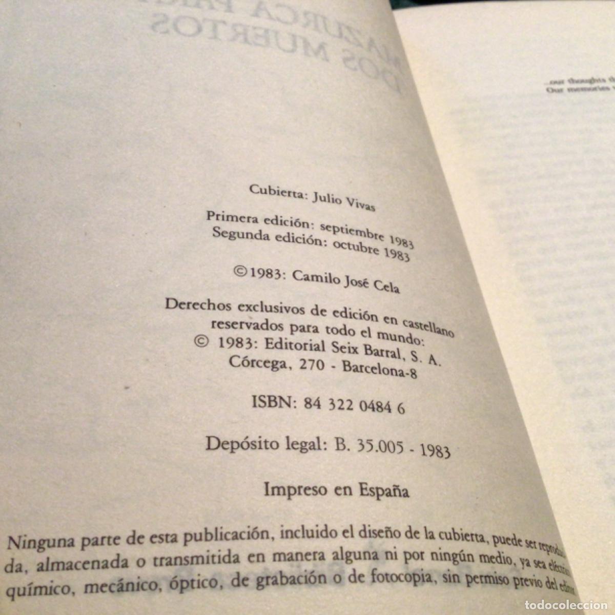 Libros de segunda mano: Mazurca para dos muertos dedicado y firmado Cela - Foto 4