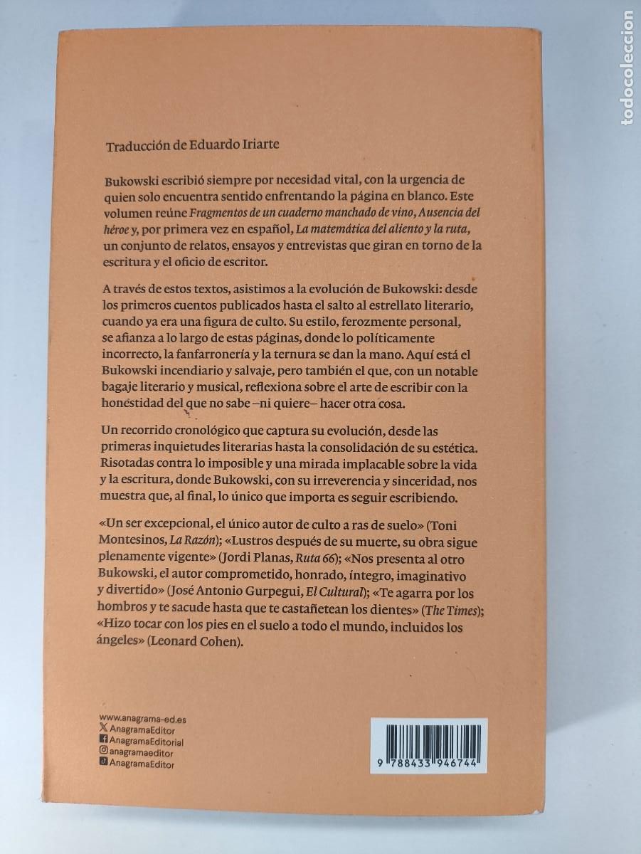 Libros de segunda mano: BUKOWSKI, RELATOS Y ENSAYOS / 2025. ANAGRAMA - Foto 4