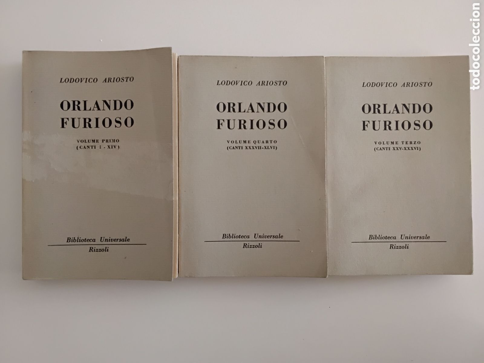 Libros de segunda mano: Ludovico Ariosto &mdash; Orlando furioso &mdash; Rizzoli &mdash; Milano, 1955 (3 vols.)