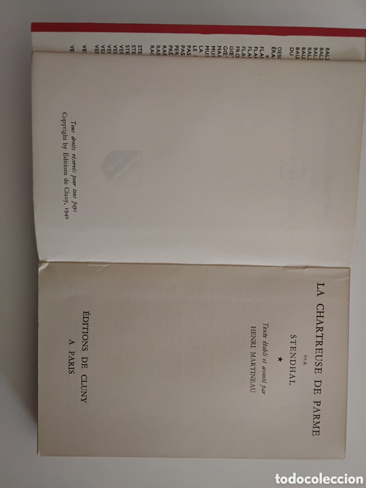 Libros de segunda mano: Stendhal &mdash; La Chartreuse de Parme &mdash; &Eacute;ditions de Cluny, 1949 - Foto 3