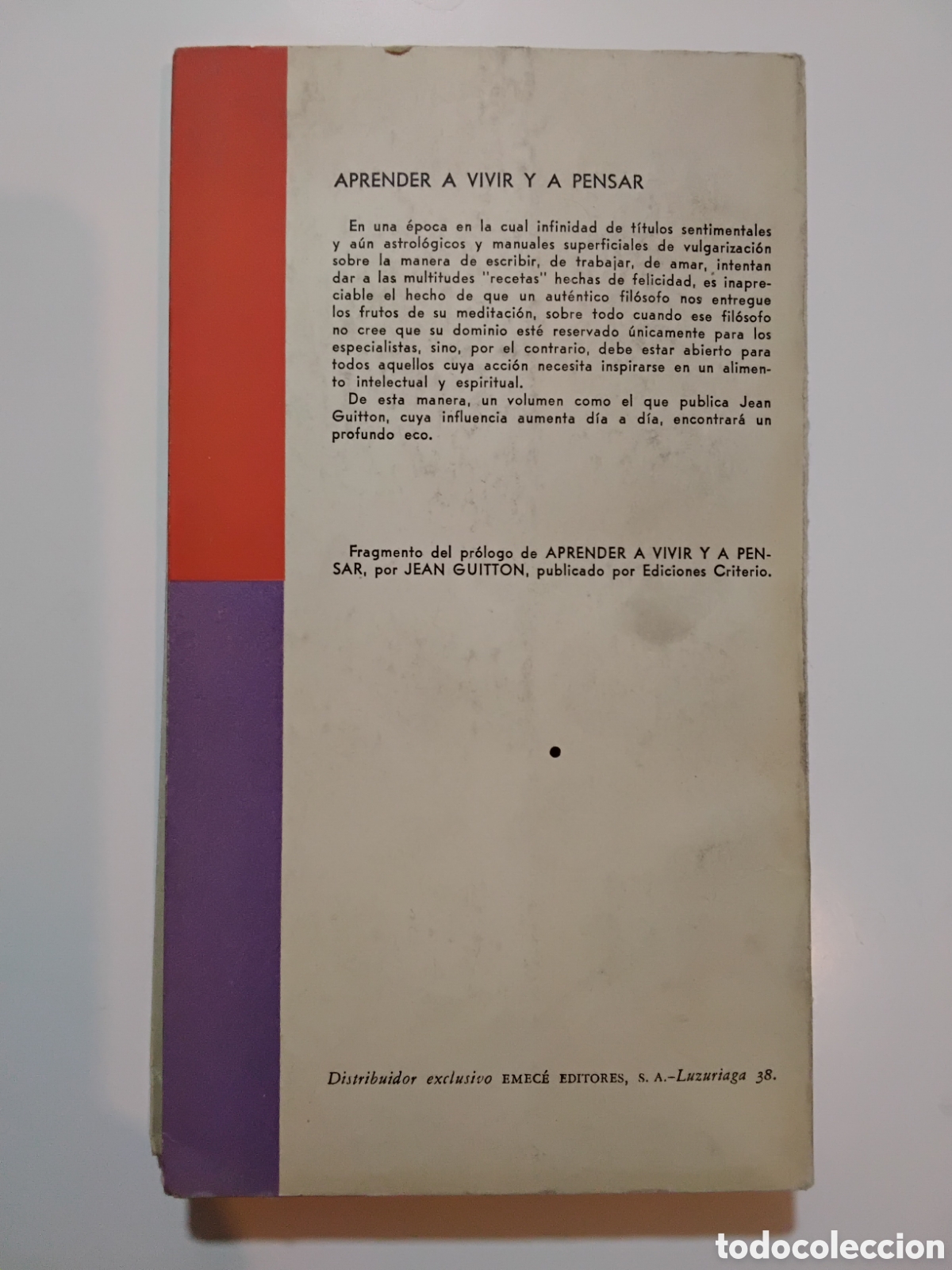 Libros de segunda mano: Jean Guitton &mdash; El trabajo intelectual &mdash; Ediciones Criterio, 1955 - Foto 2