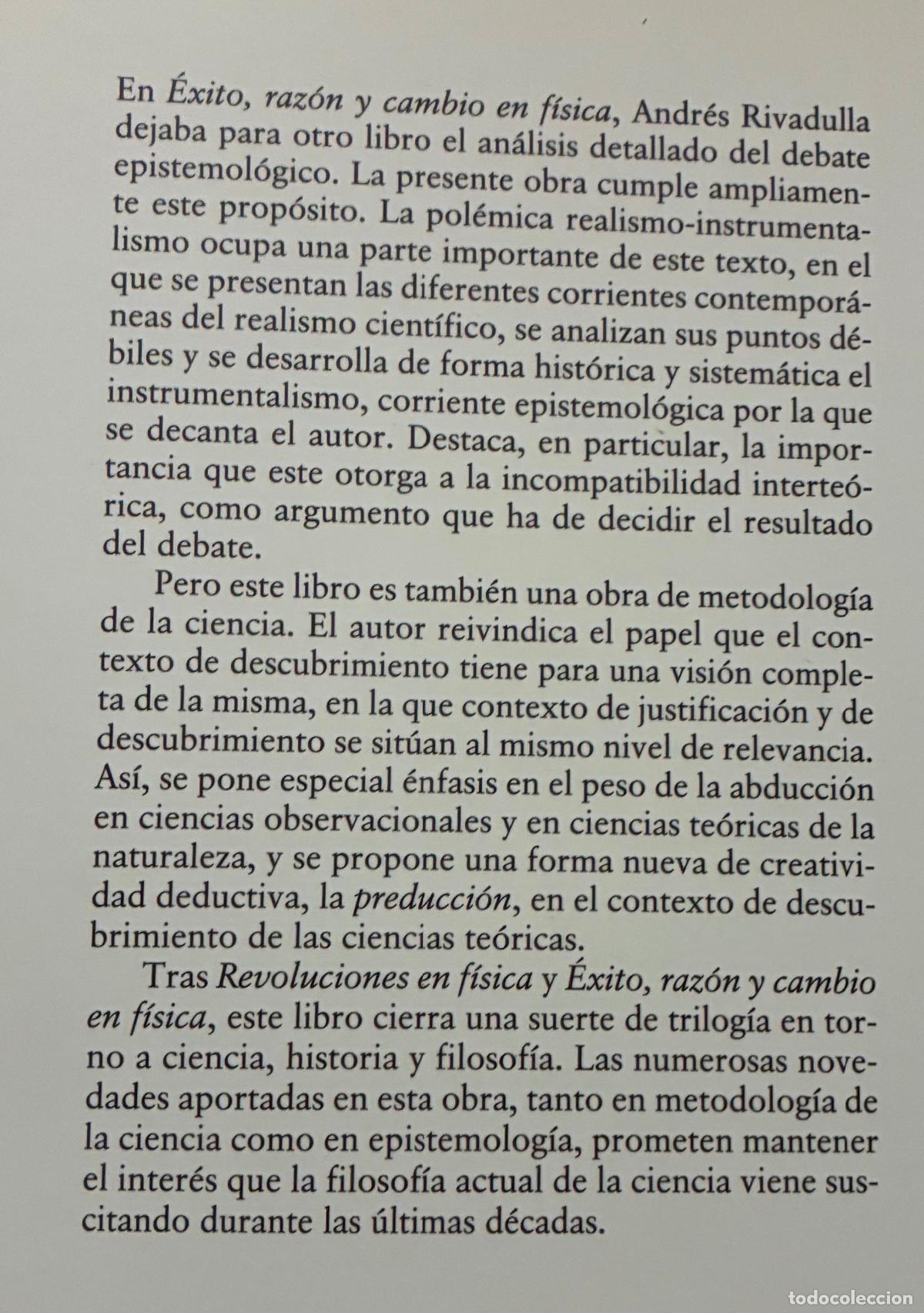 Libros de segunda mano: META, METODO Y MITO EN CIENCIA, Andres Rivadulla - Foto 2