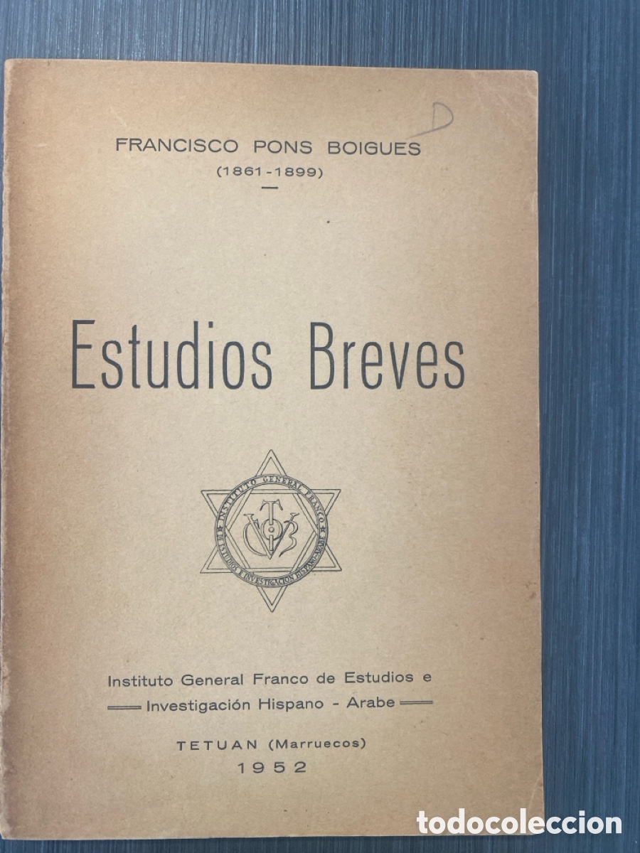 Second hand books: ESTUDIOS BREVES. FRANCISCO PONS BOIGUES (1861-1899)
