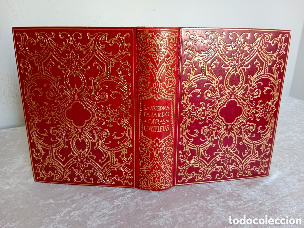 Libros de segunda mano: DIEGO SAAVEDRA FAJARDO, OBRAS COMPLETAS, PRIMERA EDICI&Oacute;N, 1946, COLECCI&Oacute;N JOYA, LUJO, PLENA PIEL