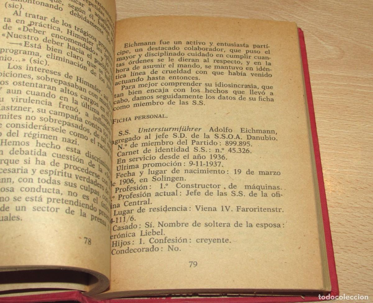 Libros de segunda mano: Vida de Eichmann Jean Posenthal Rodegar 1963 - Foto 12
