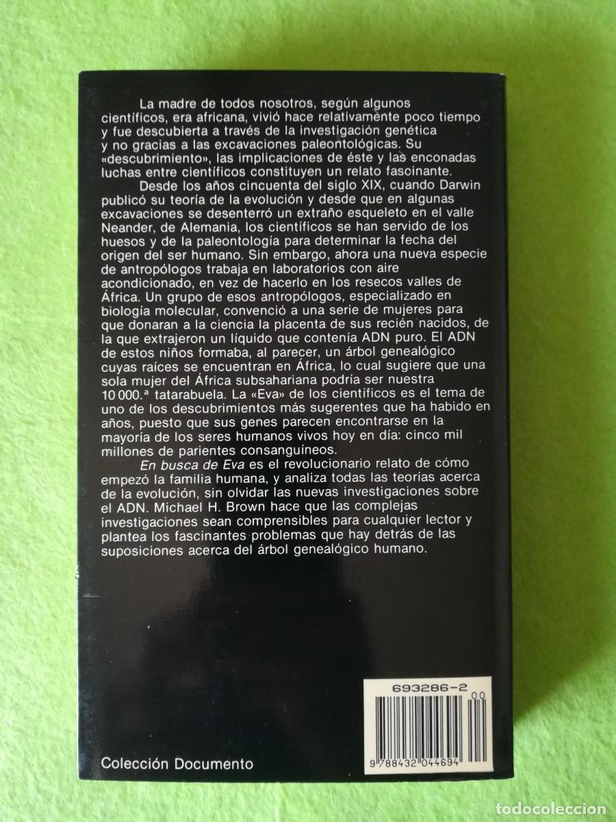Libros de segunda mano: En busca de Eva Michael Brown Planeta 1990 - Foto 2