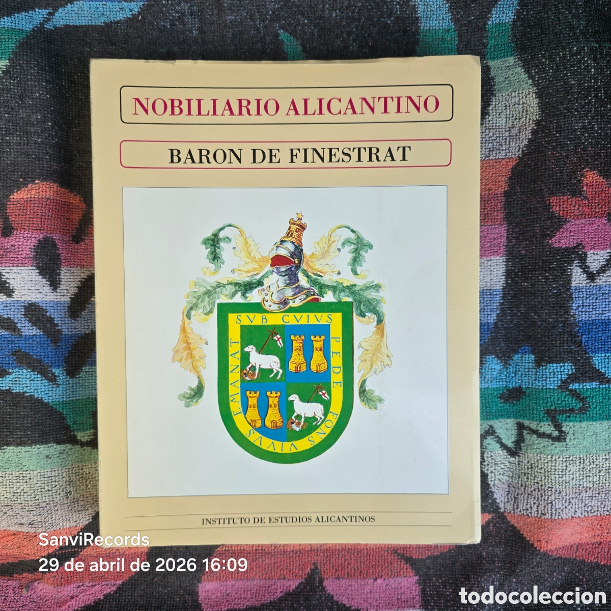 Libros de segunda mano: NOBILIARIO ALICANTINO (BAR&Oacute;N DE FINESTRAT) (INSTITUTO DE ESTUDIOS ALICANTINOS)
