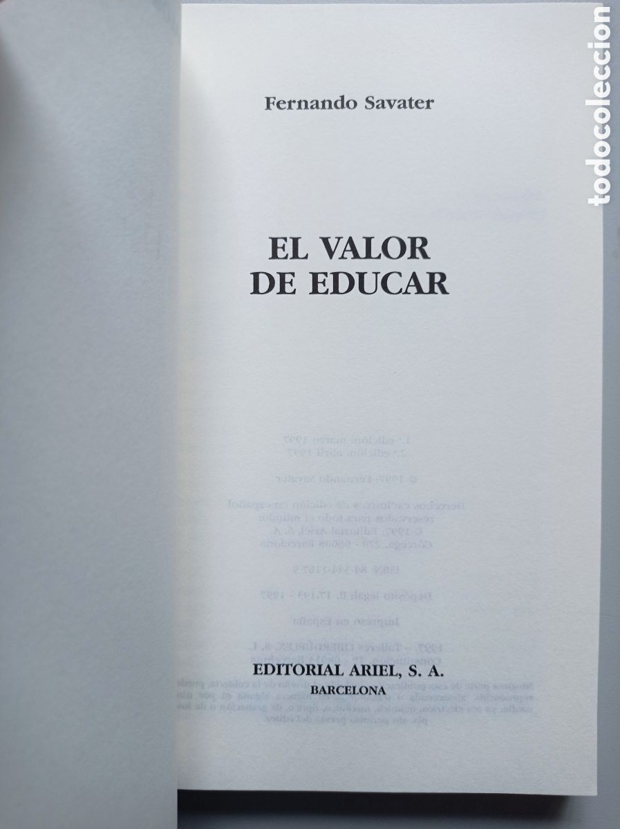 Libros de segunda mano: FERNANDO SAVATER. EL VALOR DE EDUCAR. - Foto 2