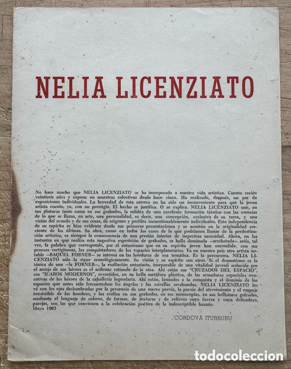 Libri di seconda mano: 6&ordm; Cuadernillo de Xilograf&iacute;as &rdquo;Diagonal Cero&rdquo;: Nelia Licenziato. 1965