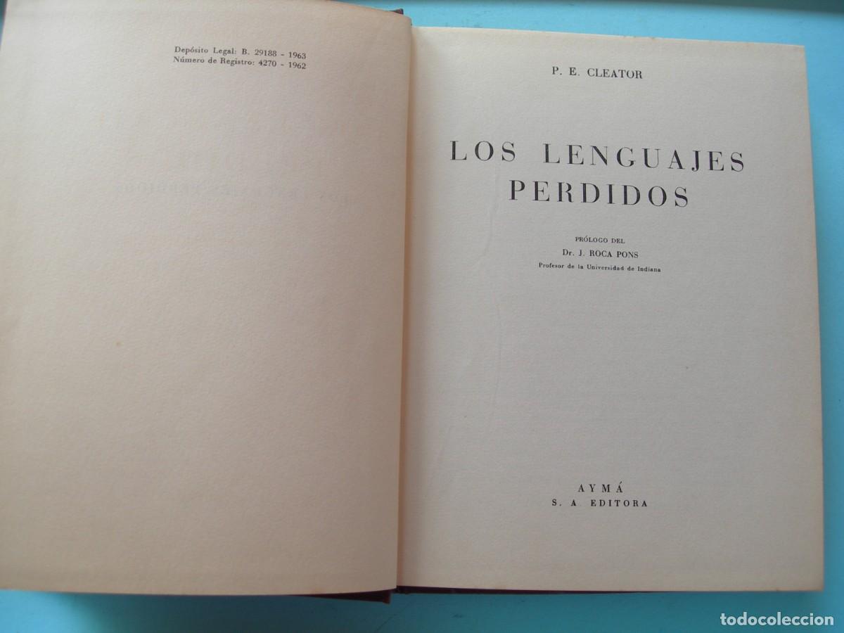 Libros de segunda mano: LOS LENGUAJES PERDIDOS P. E. CLEATOR / - Foto 2