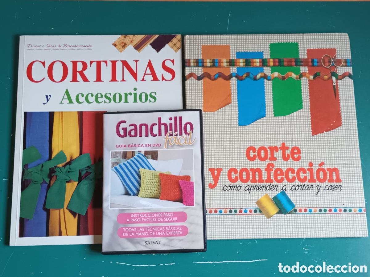 Libros de segunda mano: Cortinas y Accesorios AGATA, Ganchillo facil SALVAT DVD, Corte y Confecci&oacute;n HYMSA