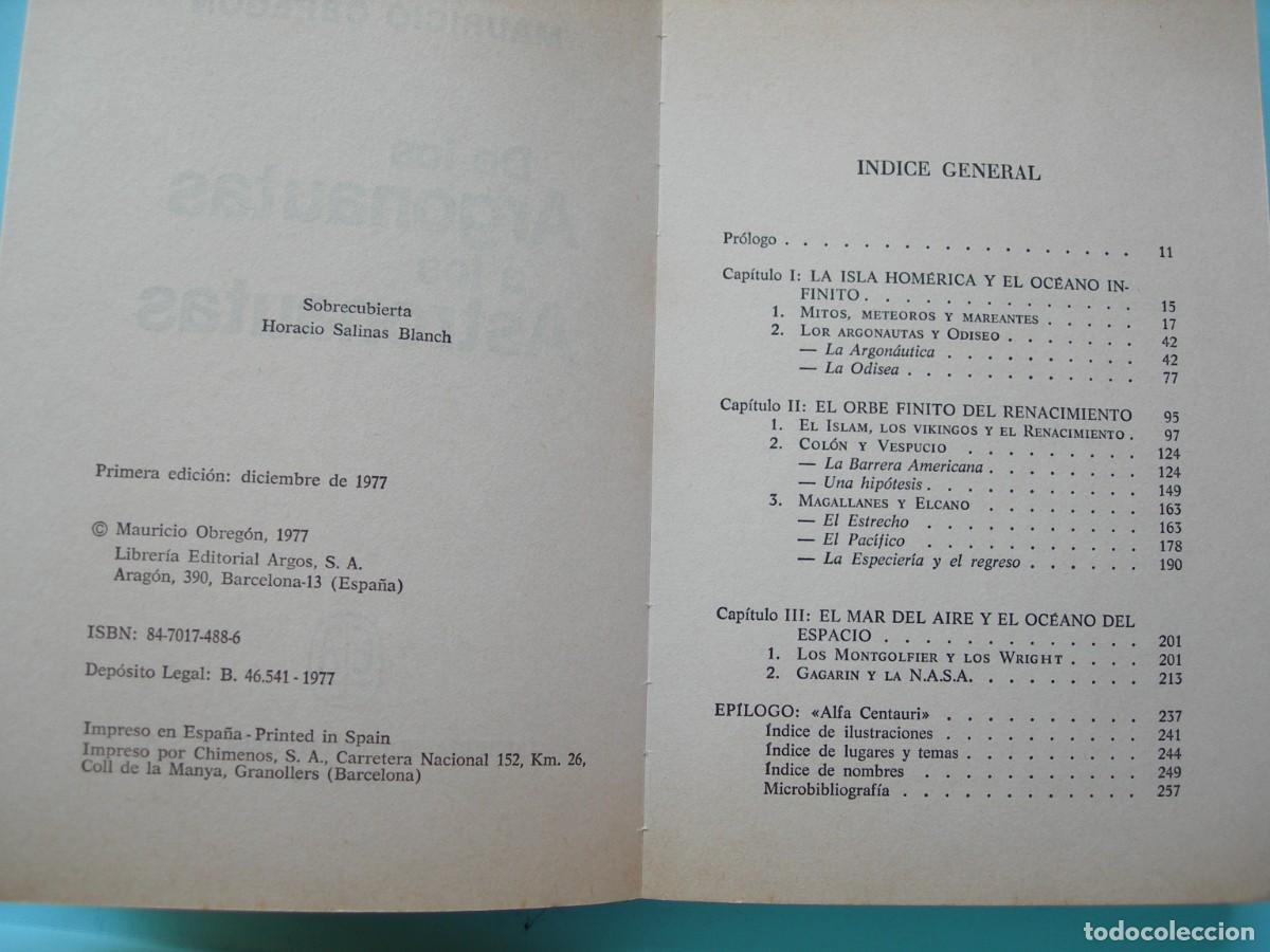 Libros de segunda mano: DE LOS ARGONAUTAS A LOS ASTRONAUTAS / MAURICIO OBREG&Oacute;N / - Foto 6