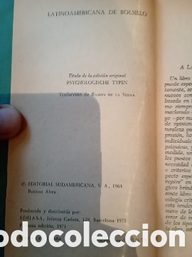 Libros de segunda mano: Tipos Psicol&oacute;gicos C.G. Jung en 2 Tomos, primera edici&oacute;n 1971 - Foto 4