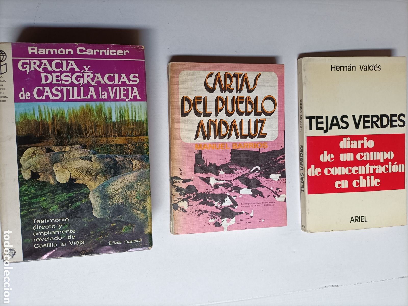 Libros de segunda mano: Lote 3 libros.Gracias y desgracias de Castilla la vieja. Cartas del pueblo andaluz. Tejas verdes dia