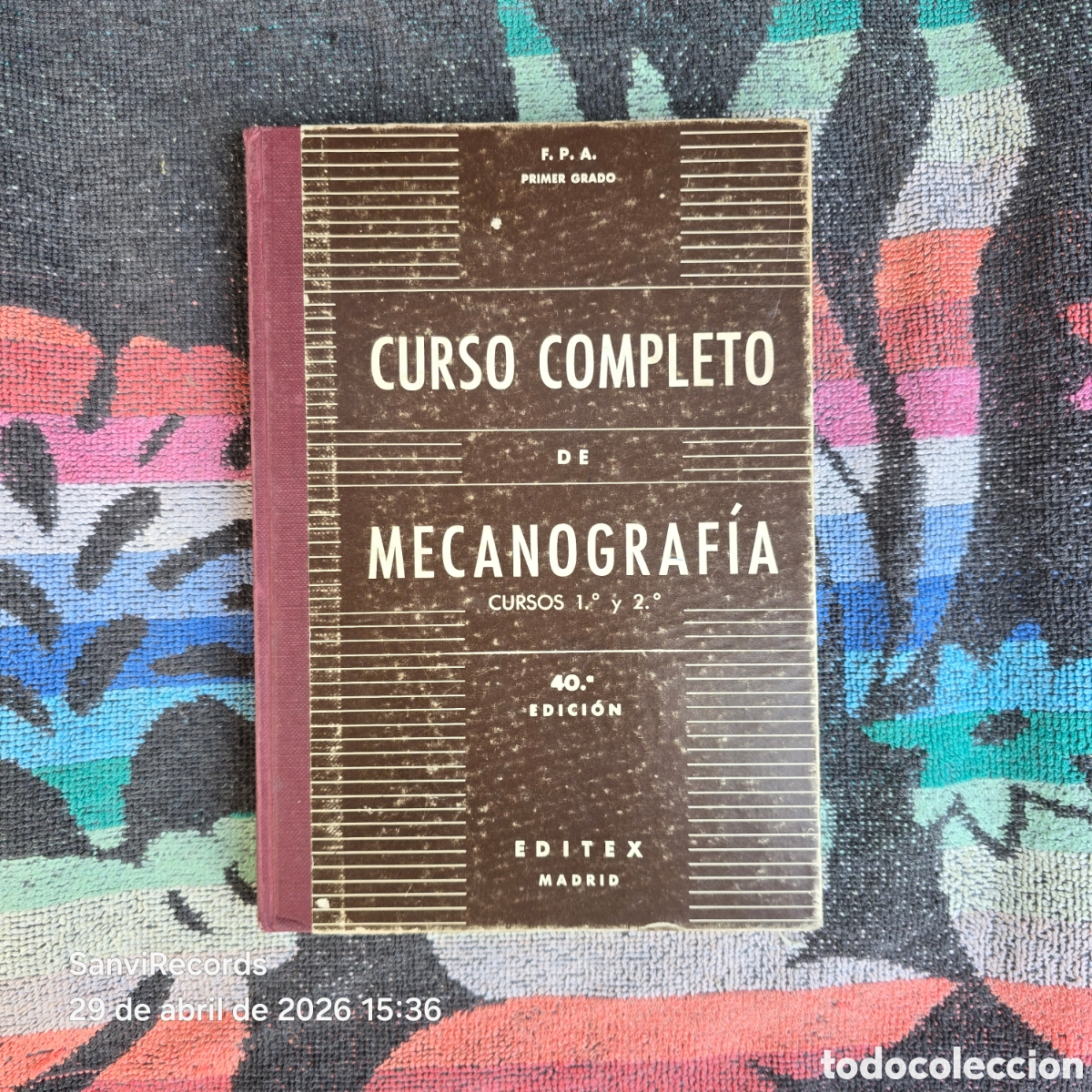 Libros de segunda mano: CURSO COMPLETO DE MECANOGRAF&Iacute;A, CURSO 1&deg; Y 2&deg; (EDITEX)