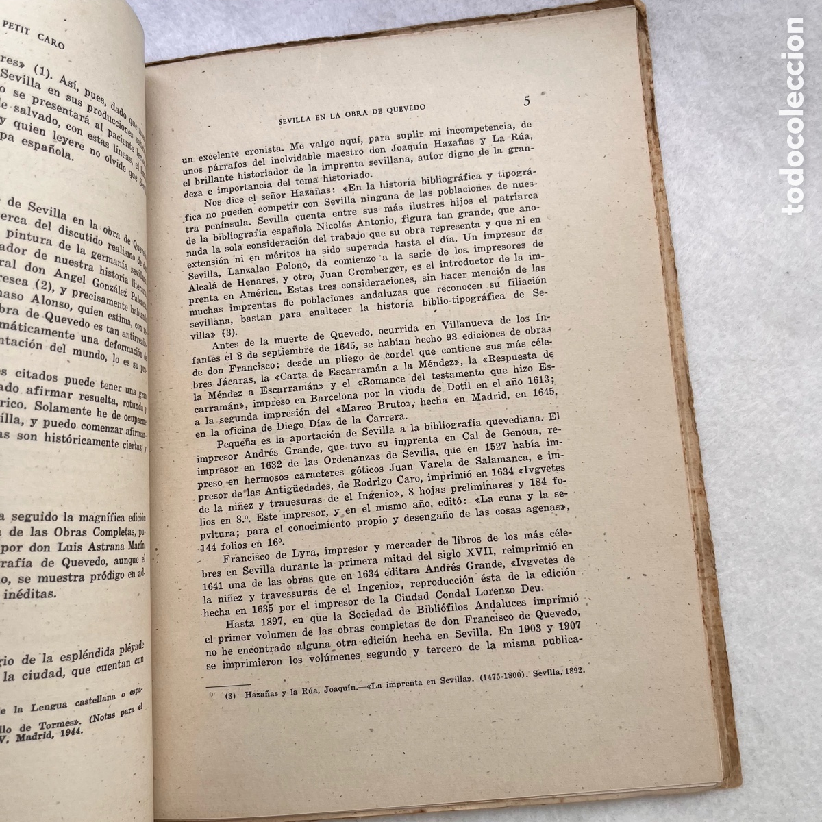 Libros de segunda mano: SEVILLA EN LA OBRA DE QUEVEDO / CARLOS PETIT CARO - Foto 5