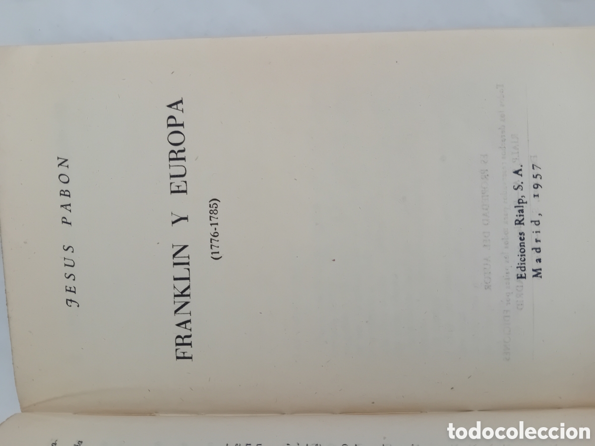 Libros de segunda mano: Franklin y Europa, Jes&uacute;s Pabon - Foto 2