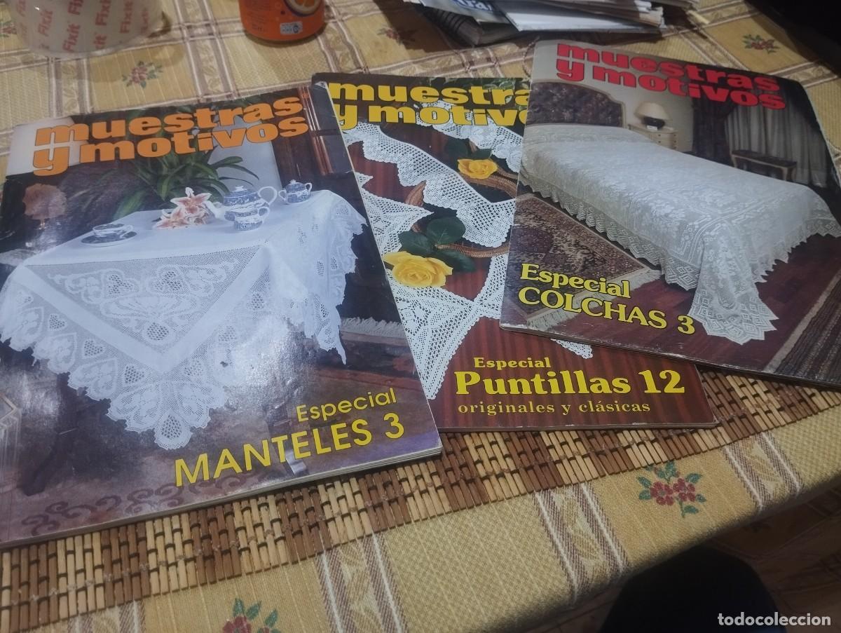 Libros de segunda mano: 3 REVISTAS MUESTRAS Y MOTIVOS GANCHILLO ESOECIAL MANTELES, PUNTILLAS Y COLCHAS