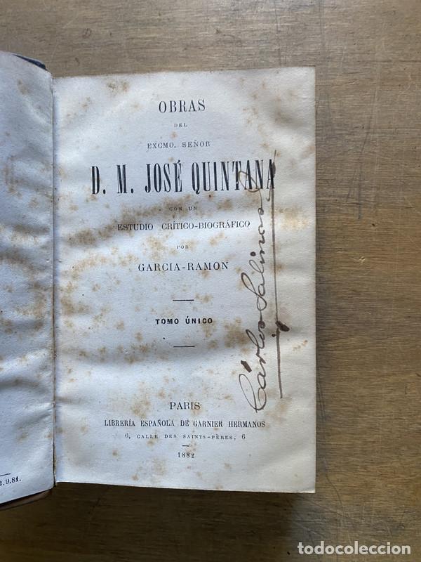 Libros de segunda mano: Obras del Excmo. Se&ntilde;or D. M. Jose Quintana - Quintana D. M. Jose